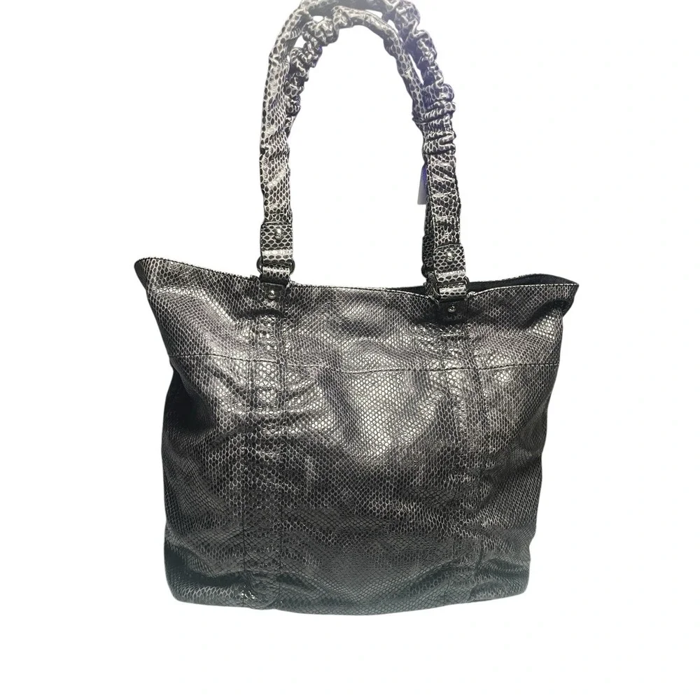 Furla Leather Handbag, Grey Blue, Silver Hardware, Made In Italy - Picture 2 of 16